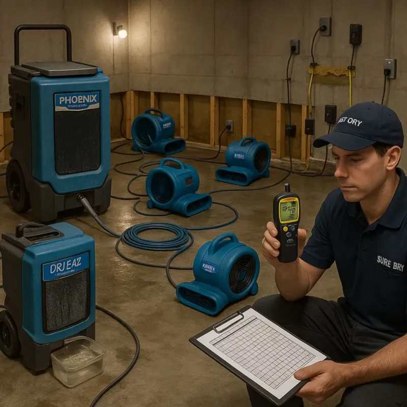 Structural Drying and Dehumidification process in Sagamore, MA